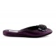 women's slippers VICTORIAN  purple night vintage leather (black jewel)